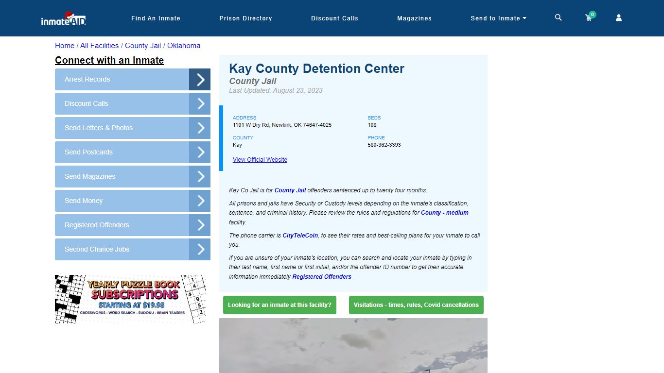 Kay County Detention Center - Inmate Locator - Newkirk, OK