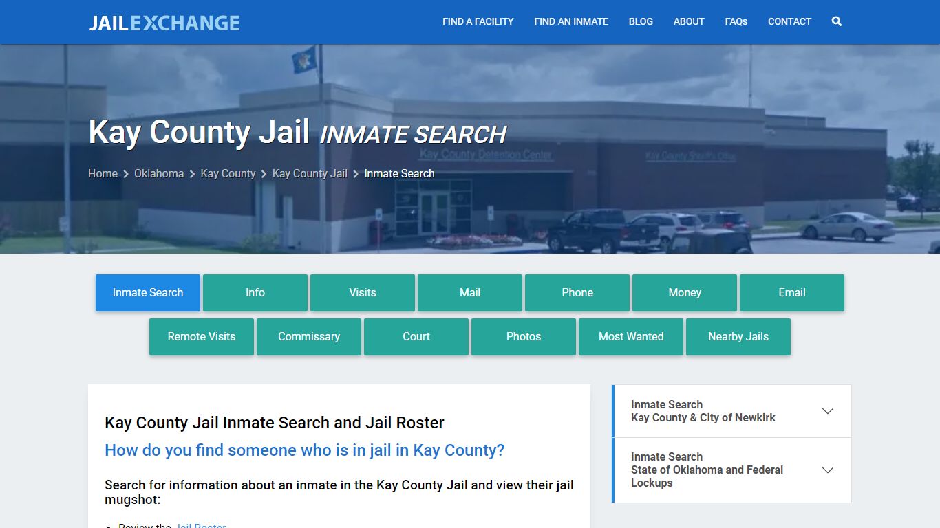 Inmate Search: Roster & Mugshots - Kay County Jail, OK
